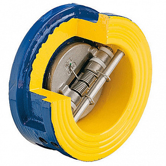 Клапан обратный двухстворчатый ZETKAMA 407 чугунный межфланцевый PN16