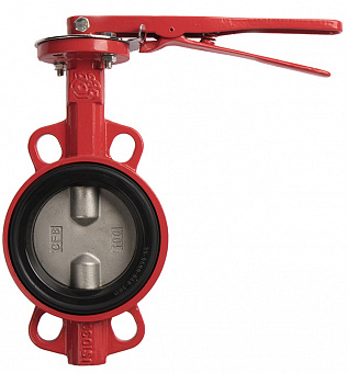 Затвор дисковый поворотный RUSHWORK 201, ручное управление, межфланцевый, корпус чугун, диск нержавеющая сталь, PN16