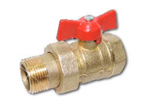 Кран шаровой полнопроходной Цветлит Зубр латунный муфтовый, внутр-нар, со сгоном американка ручка - бабочка, PN16