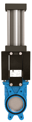 Задвижка шиберная VALSTOK VAB-013-DA-NBR чугунная межфланцевая с пневмоприводом PN4 – PN10
