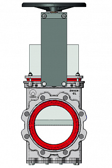 Задвижка шиберная СМО GL-02-HW(N)-NR нержавеющая межфланцевая с невыдвижным штоком и штурвалом PN10
