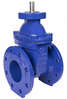 Задвижка с обрезиненным клином чугунная Zetkama 111D с ISO-фланцем и электроприводом 220 В