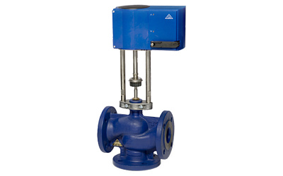 Клапан регулирующий трехходовой с электроприводом LDM RV 113 M чугунный фланцевый PN16