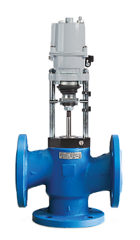 Клапан регулирующий трехходовой с электроприводом КССР чугунный фланцевый PN16