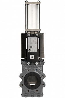 Задвижка шиберная СМО GL-02-DA-NR нержавеющая сталь межфланцевая с пневмоприводом двойного действия PN10