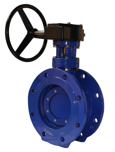 Затвор дисковый поворотный RUSHWORK 217 чугунный фланцевый двухэксцентриковый PN10