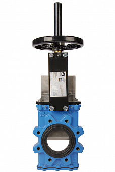 Задвижка шиберная СМО GL-01-HW-NR чугунная межфланцевая штурвал редуктор PN10