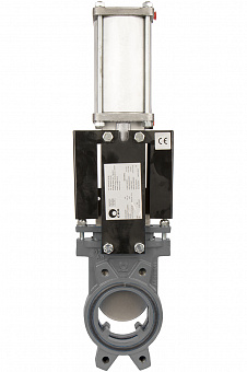 Задвижка шиберная СМО AB-02-DA-E нержавеющая сталь межфланцевая с пневмоприводом PN4 – PN10