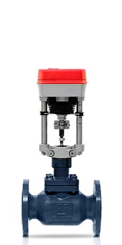 Клапан регулирующий КПСР серии 210 двухходовой стальной фланцевый с электроприводом PN40