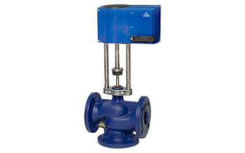 Клапан регулирующий трехходовой с электроприводом LDM RV 113 M чугунный фланцевый PN16