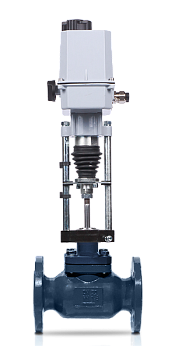 Клапан регулирующий КПСР серии 220 двухходовой стальной фланцевый с электроприводом PN40