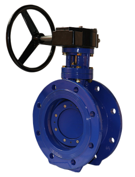 Затвор дисковый поворотный RUSHWORK 217 чугунный фланцевый двухэксцентриковый PN10