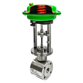 Клапан регулирующий 2-х ходовой с пневмоприводом АСТА Р642 нержавеющий межфланцевый PN40 – PN160